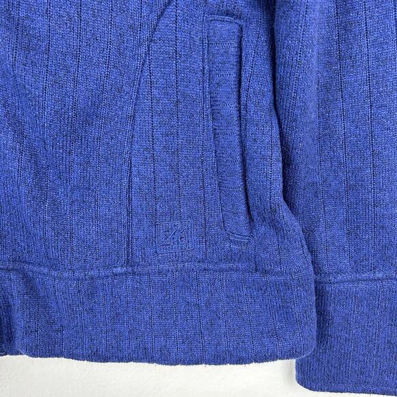 REI Womens Fleece Jacket Size Small Full Zip Snap Mock High Collar Blue Sweater - Picture 7 of 8